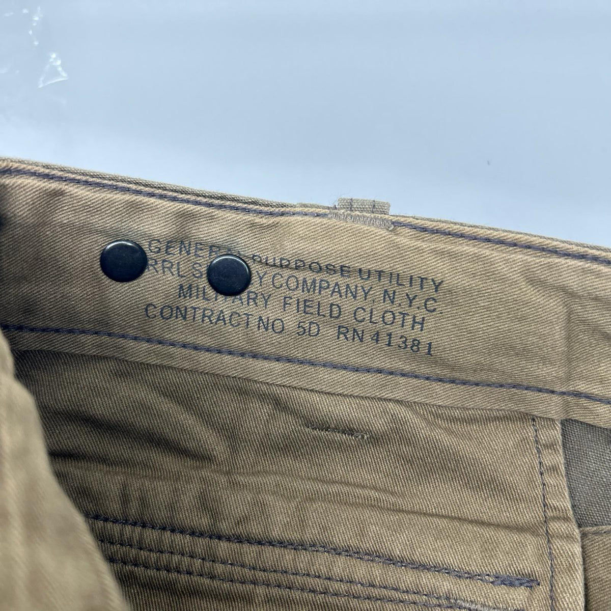 RRL Olive Piece Dye Drawstring Cargo Pants Cotton Size 30×30
