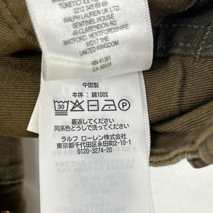 RRL Olive Piece Dye Drawstring Cargo Pants Cotton Size 30×30
