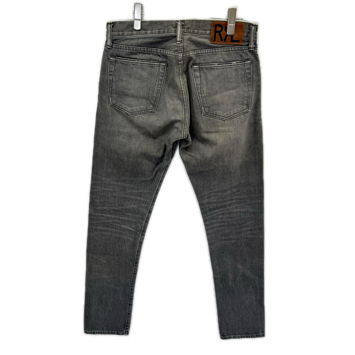 RRL Grey Cotton Logo Embroidered Slim Denim Jeans Size 30×32