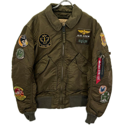 ALPHA INDUSTRIES Khaki CWU-45 Flight Jacket Size LARGE