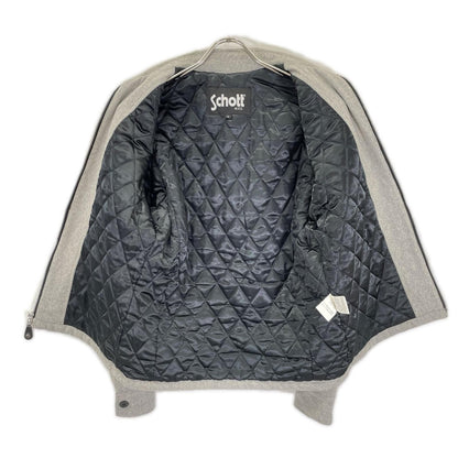 schott Gray Wool Quilted One Star Zip Jacket Size S