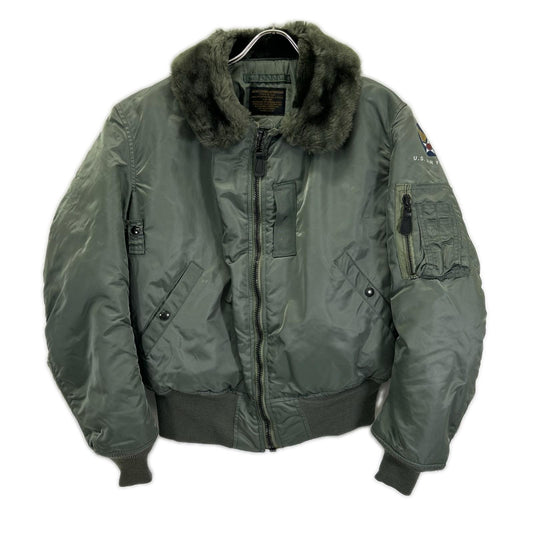 AVIREX Khaki Nylon USA B-15 Flight Jacket Size 40