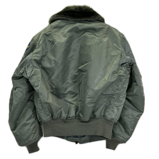 AVIREX Khaki Nylon USA B-15 Flight Jacket Size 40