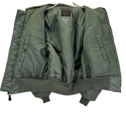 AVIREX Khaki Nylon USA B-15 Flight Jacket Size 40