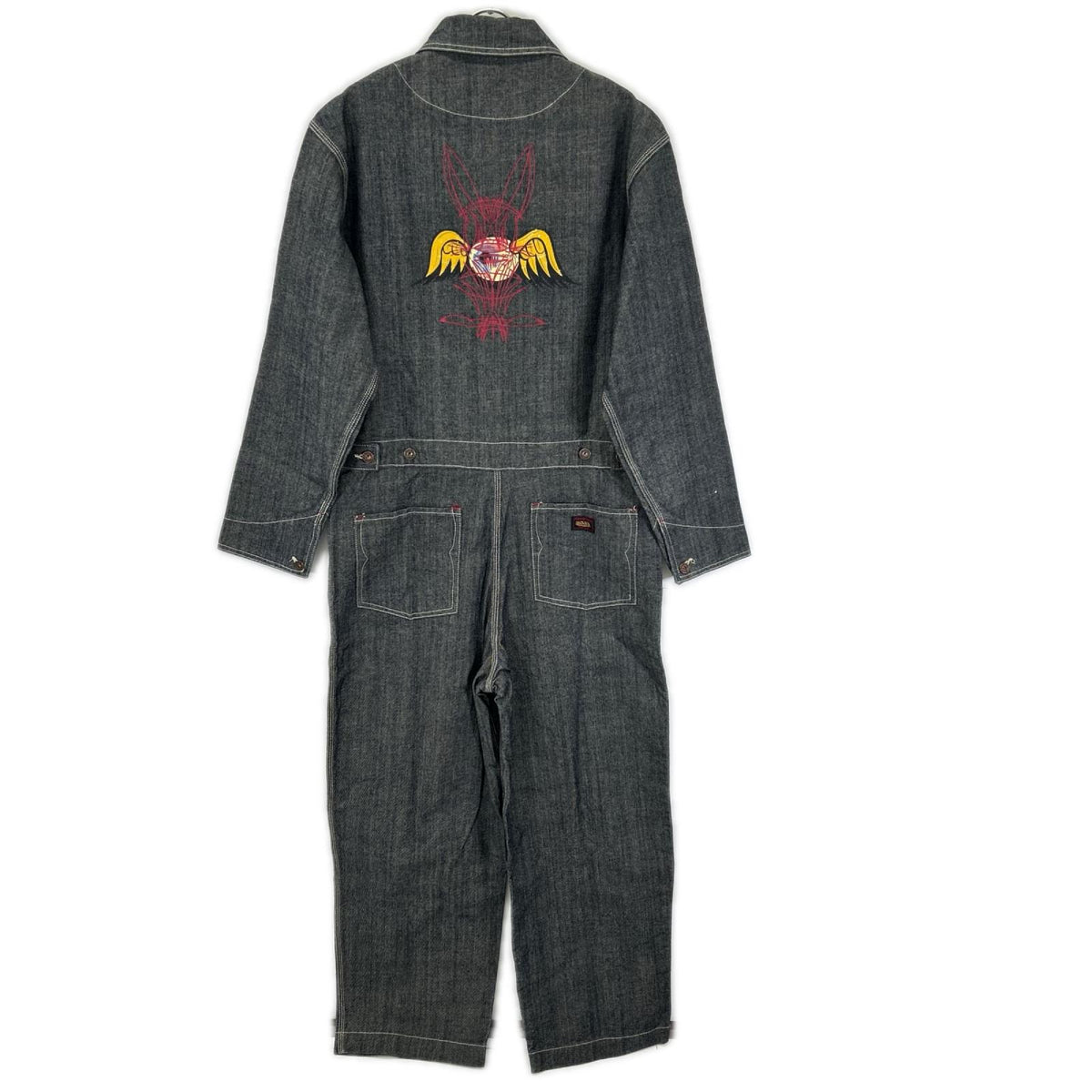 VonDutch Flying Eye Long Sleeve Denim Overall Gray Size M