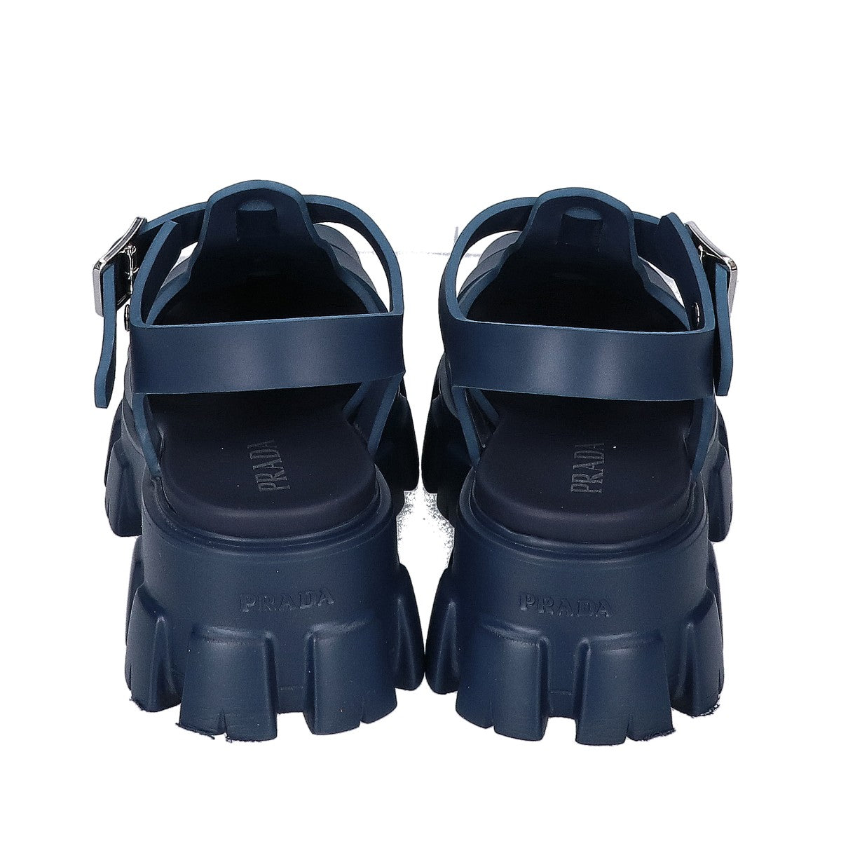 PRADA Navy Monolith Rubber Ghillie Sandals Size UK 6