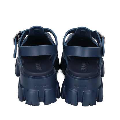 PRADA Navy Monolith Rubber Ghillie Sandals Size UK 6