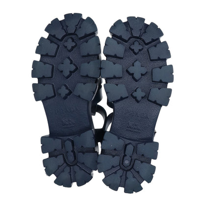 PRADA Navy Monolith Rubber Ghillie Sandals Size UK 6