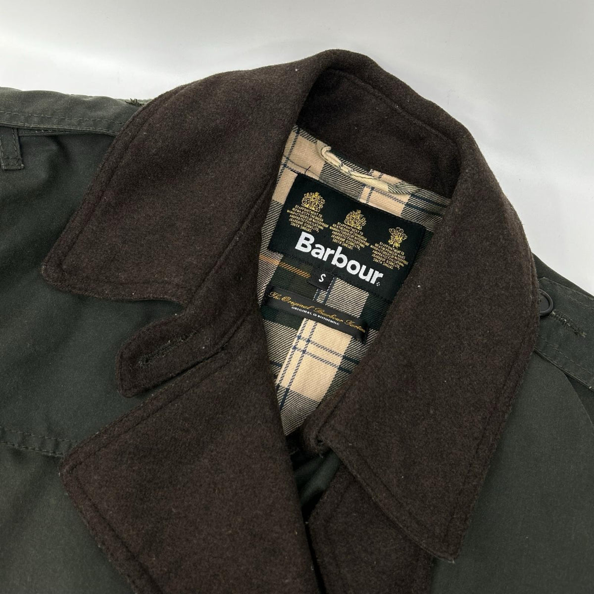 Barbour 08AW Oiled Cotton Double-Breasted Coat Khaki Size S
