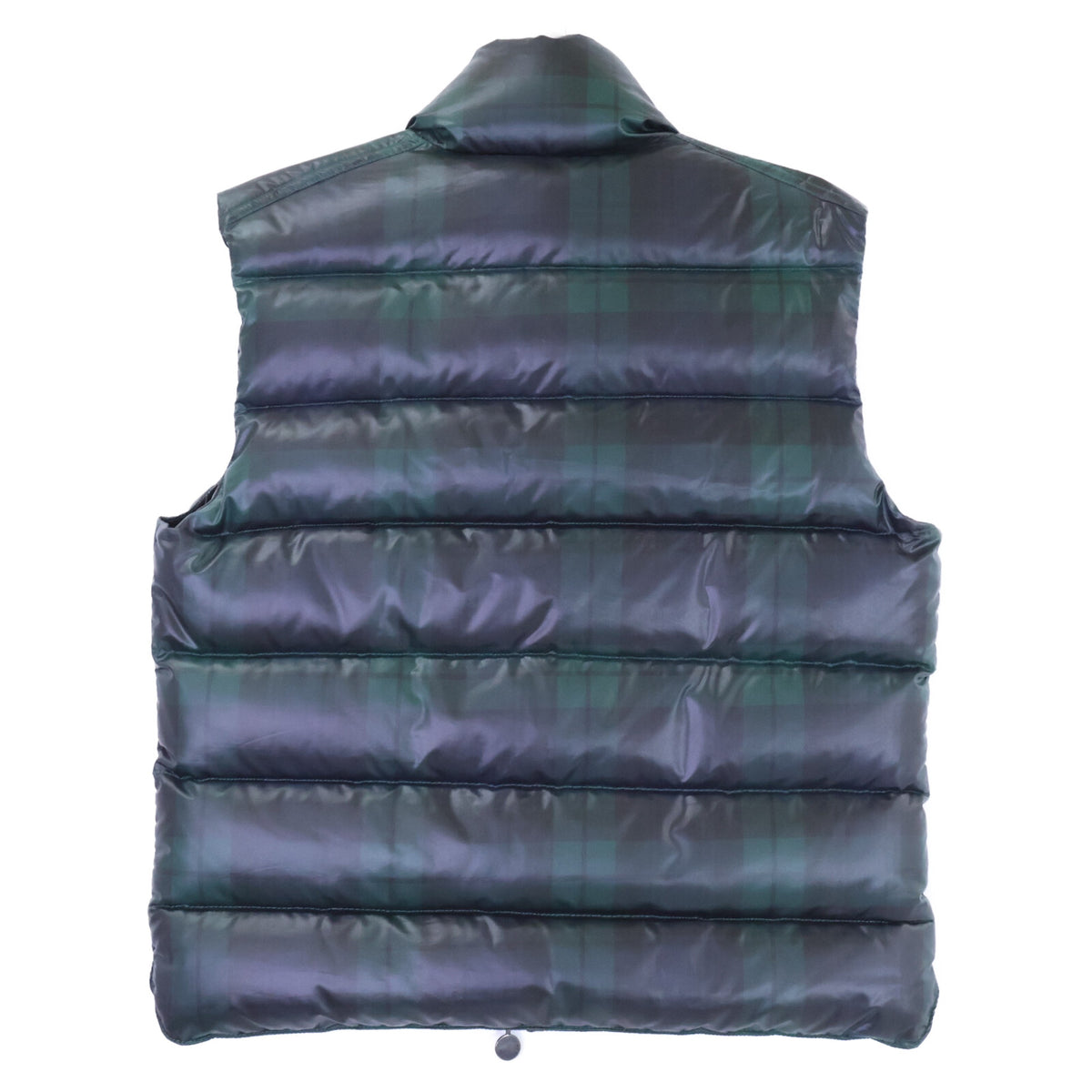 MONCLER CORBIER Check Down Vest Green Navy Size 1