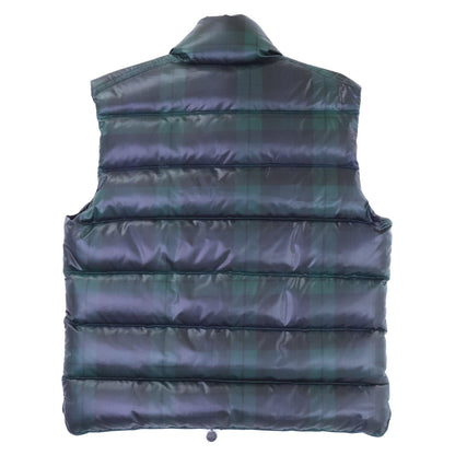 MONCLER CORBIER Check Down Vest Green Navy Size 1