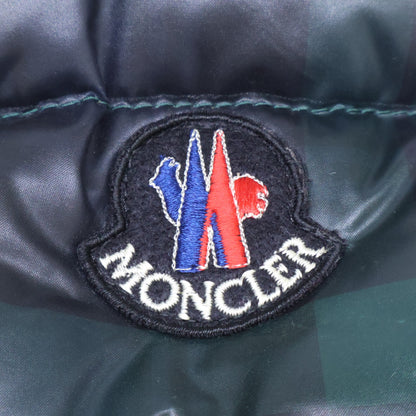 MONCLER CORBIER Check Down Vest Green Navy Size 1