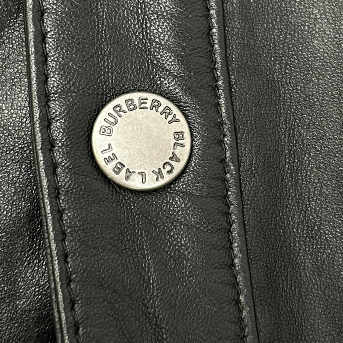 Burberry Black Label Lamb Leather Check Jacket Black Size M