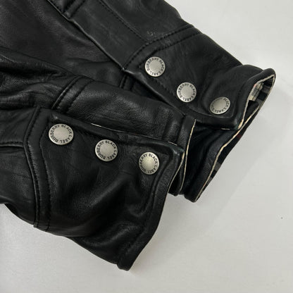 Burberry Black Label Lamb Leather Check Jacket Black Size M