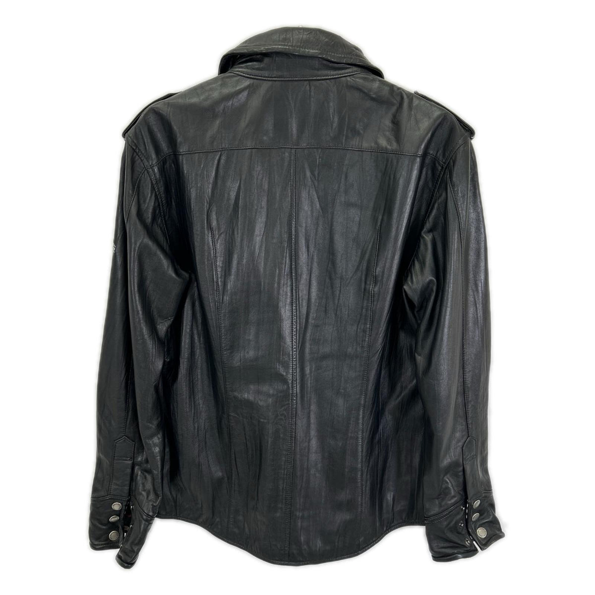 Burberry Black Label Lamb Leather Check Jacket Black Size M