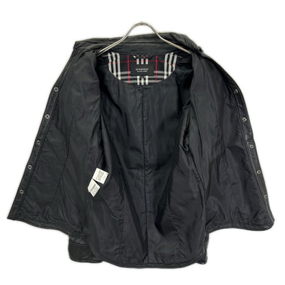 Burberry Black Label Lamb Leather Check Jacket Black Size M
