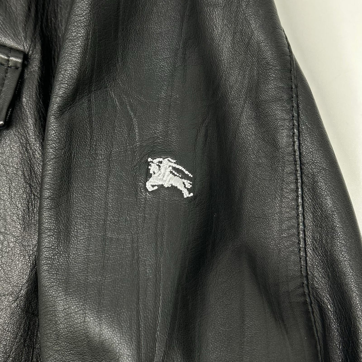 Burberry Black Label Lamb Leather Check Jacket Black Size M
