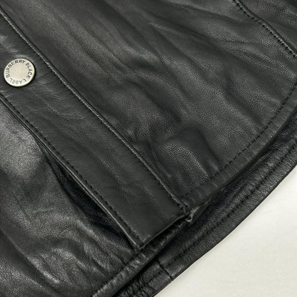 Burberry Black Label Lamb Leather Check Jacket Black Size M