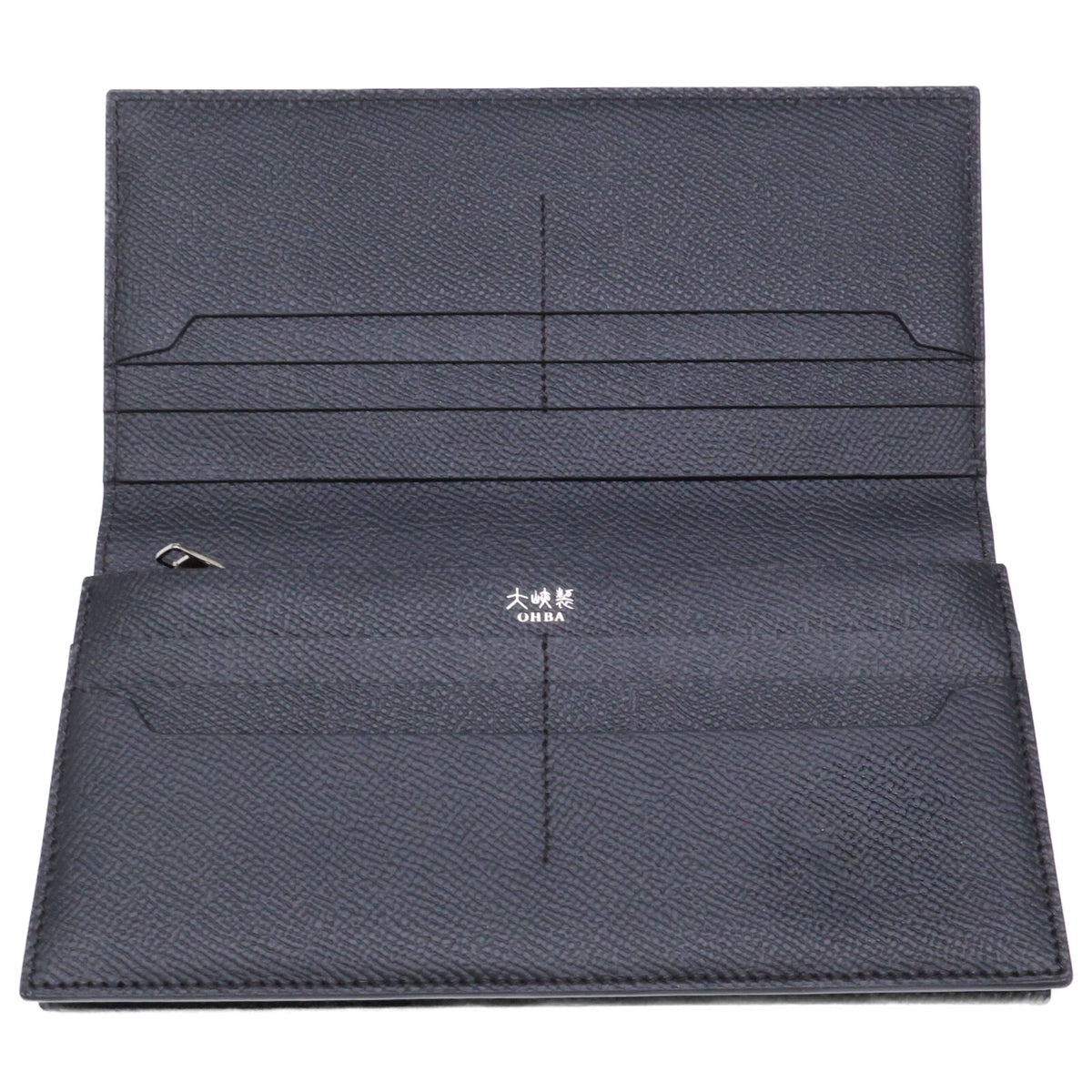 OHBA Ooba Calf Leather Long Wallet Black