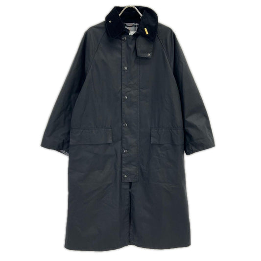 Barbour White Label Burghley Waxed Cotton Coat Black Size 34