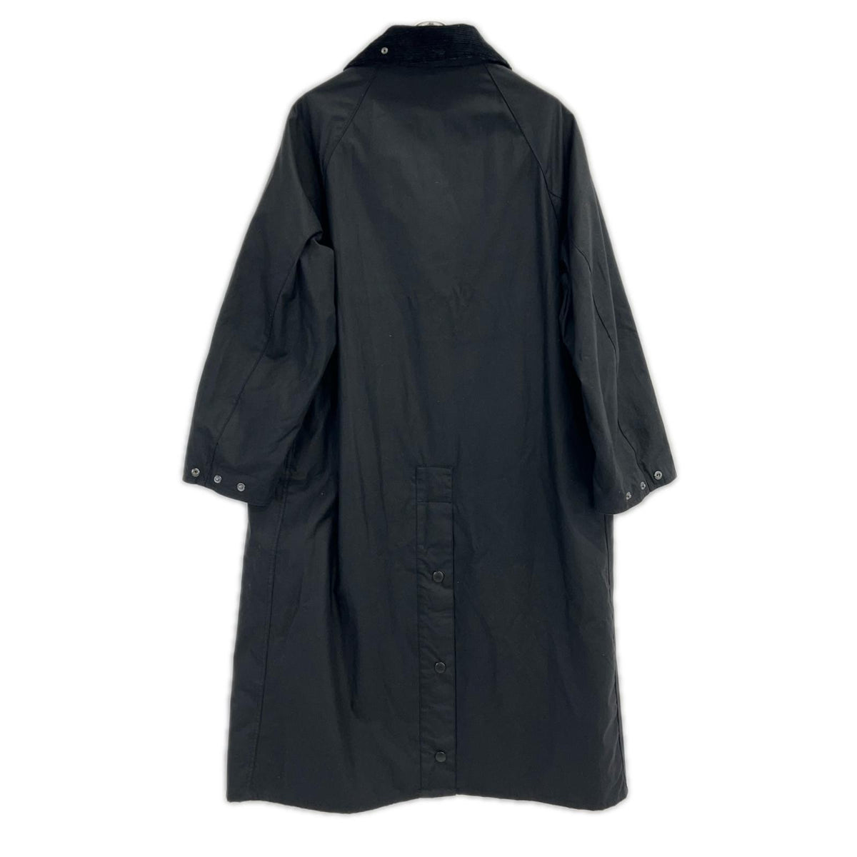 Barbour White Label Burghley Waxed Cotton Coat Black Size 34