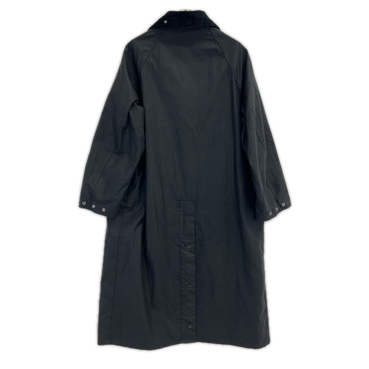 Barbour White Label Burghley Waxed Cotton Coat Black Size 34