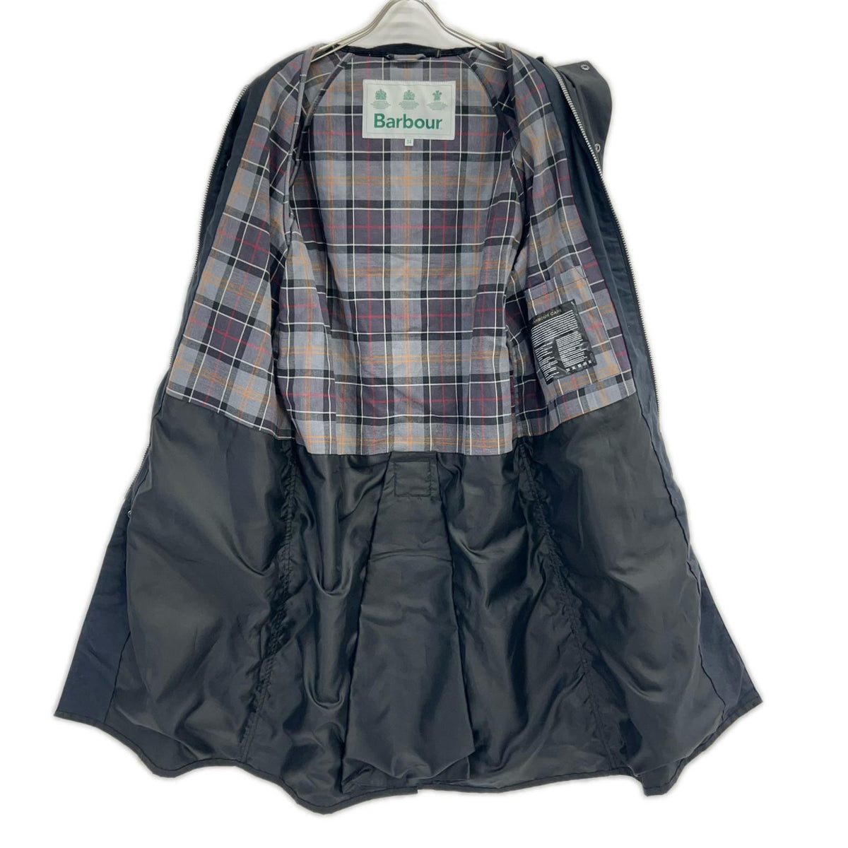 Barbour White Label Burghley Waxed Cotton Coat Black Size 34