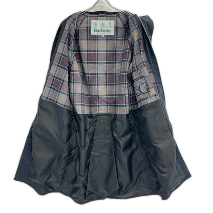 Barbour White Label Burghley Waxed Cotton Coat Black Size 34