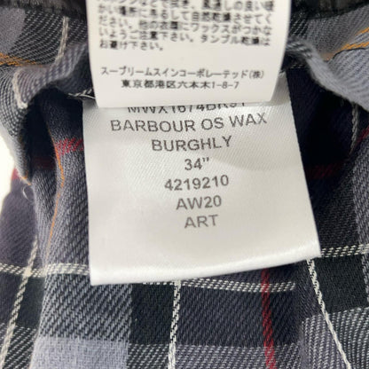 Barbour White Label Burghley Waxed Cotton Coat Black Size 34