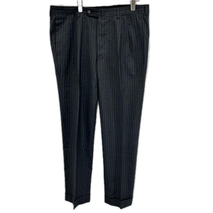 CASTANGIA Grey Stripe Wool 3B Blazer Suit Size 50/40