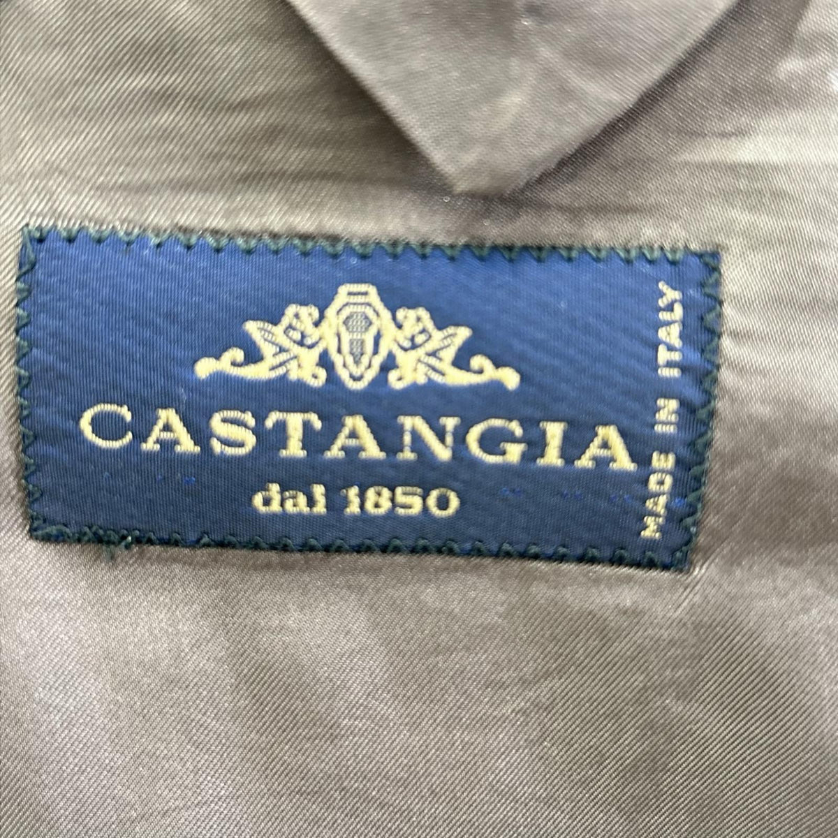 CASTANGIA Grey Stripe Wool 3B Blazer Suit Size 50/40