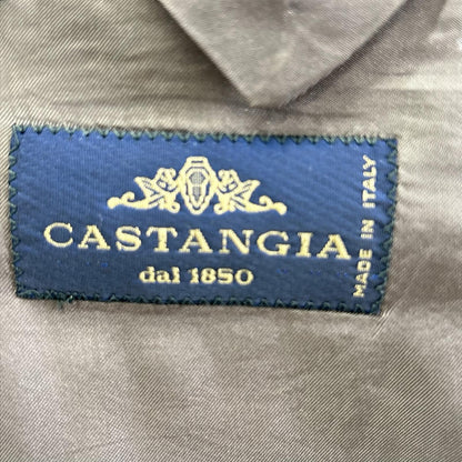 CASTANGIA Grey Stripe Wool 3B Blazer Suit Size 50/40