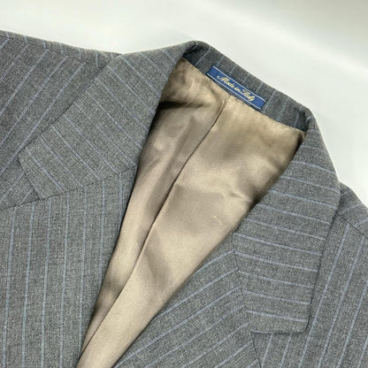 CASTANGIA Grey Stripe Wool 3B Blazer Suit Size 50/40