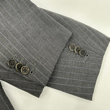 CASTANGIA Grey Stripe Wool 3B Blazer Suit Size 50/40
