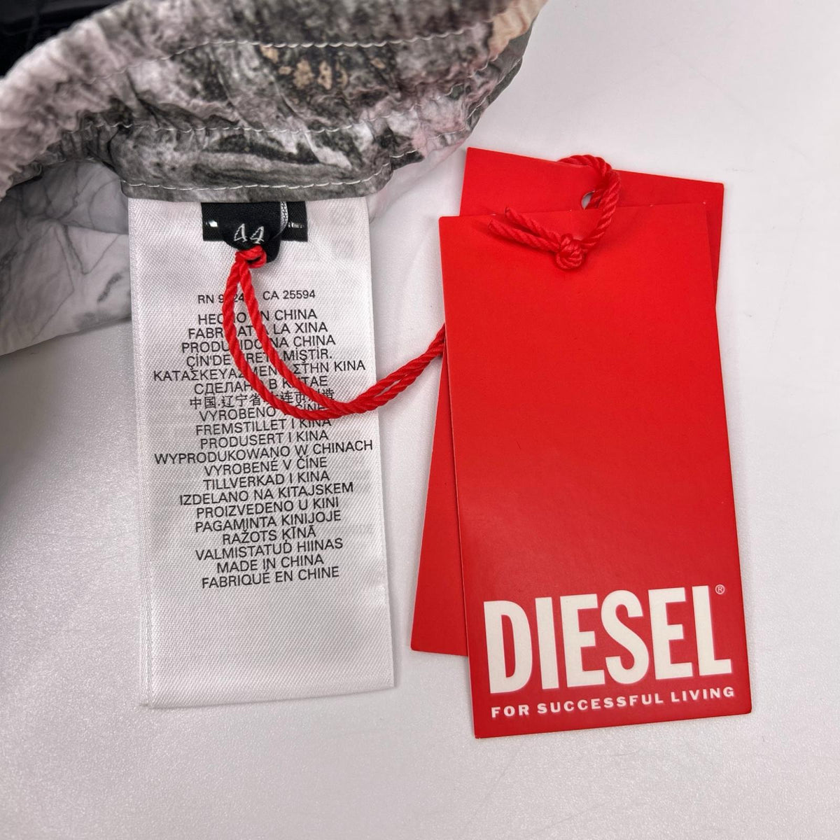DIESEL Gray Graphic Print Nylon Shorts Size 44