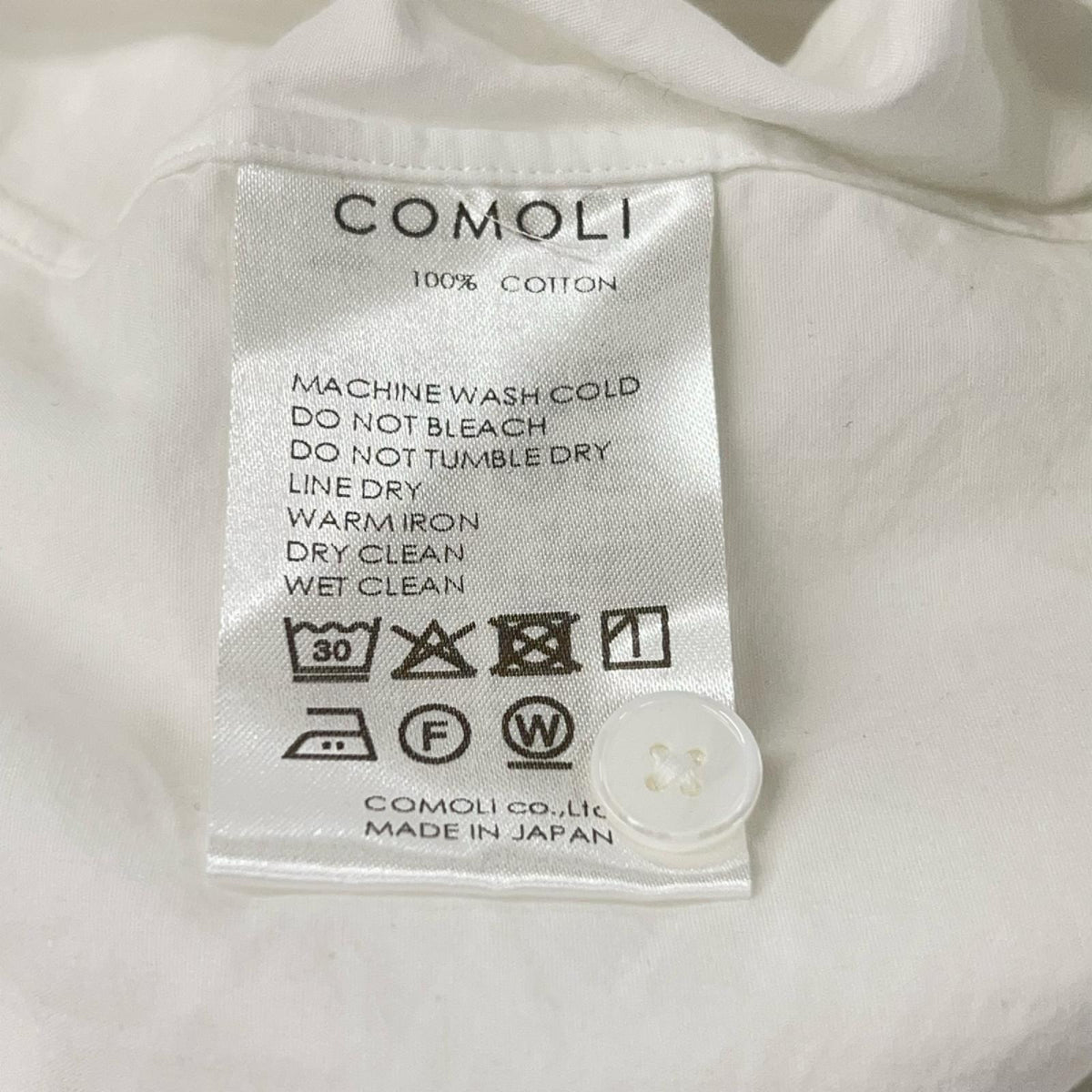 COMOLI 26AW White Comoli Cotton Shirt Size 5