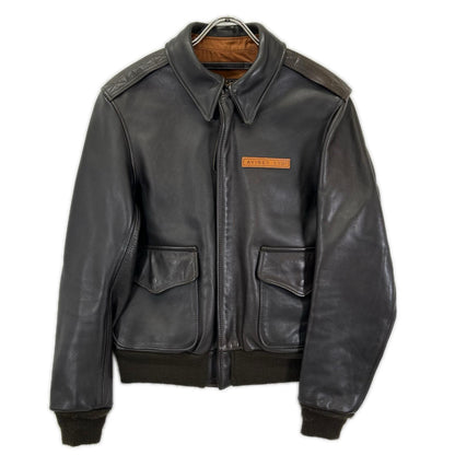 AVIREX A-2 Dark Brown Cowhide Leather Flight Jacket Size 38