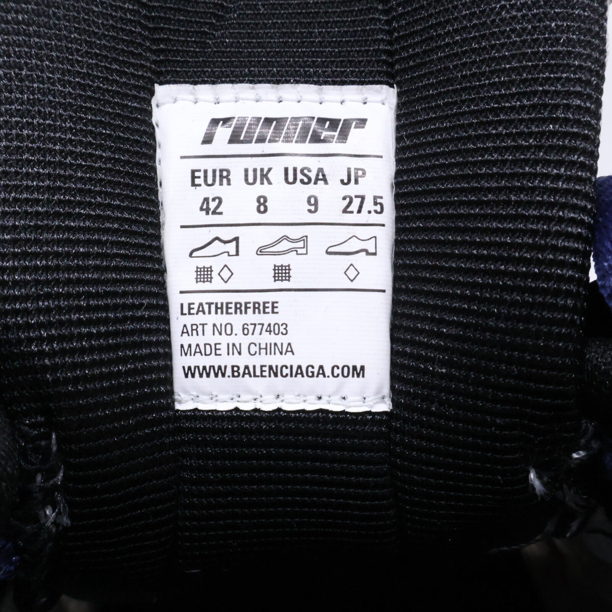 BALENCIAGA Runner Distressed Sneakers Silver Size 27.5cm