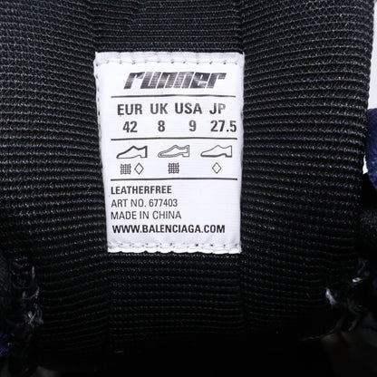 BALENCIAGA Runner Distressed Sneakers Silver Size 27.5cm