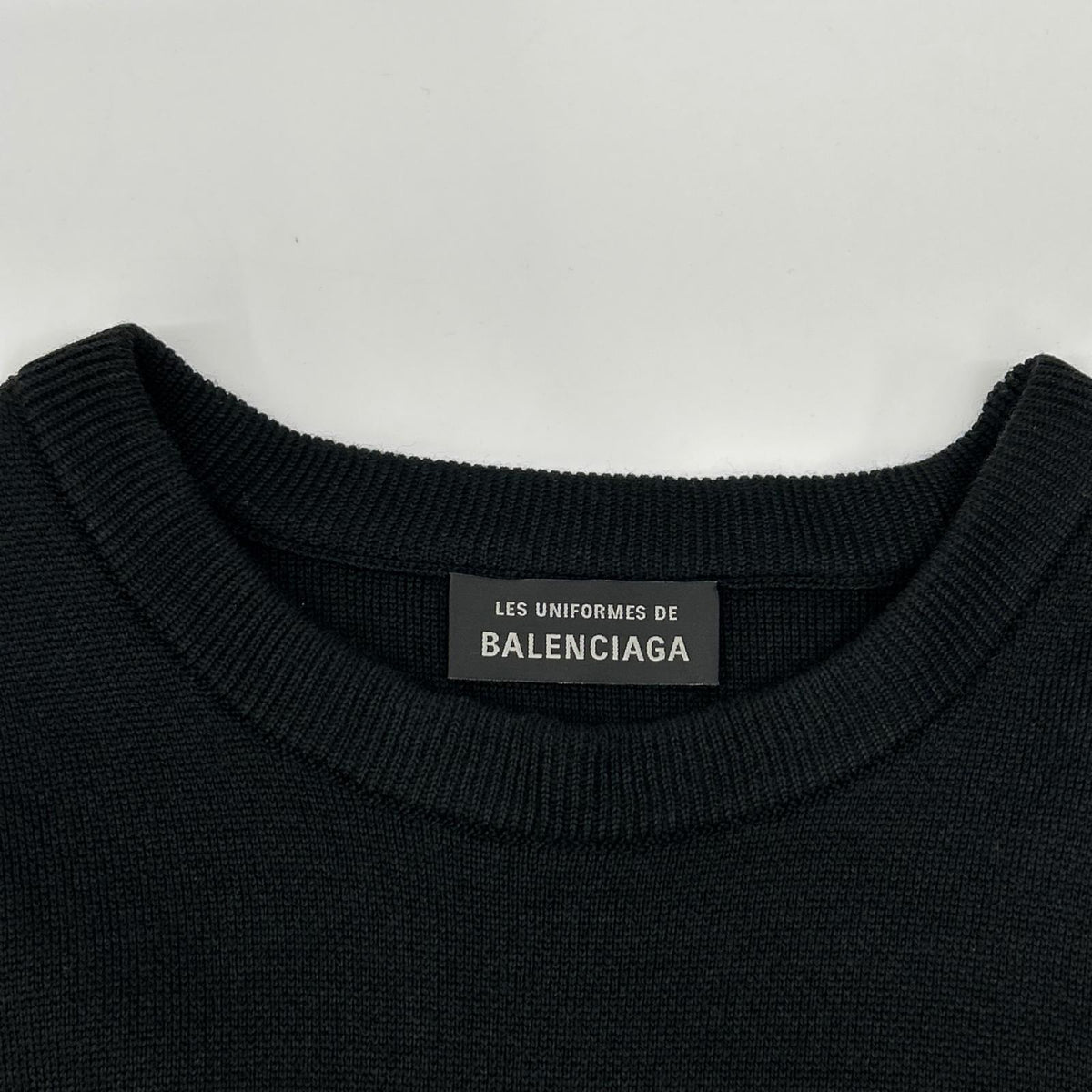 BALENCIAGA 2023 Crewneck Long Sleeve Sweater Black Size XL