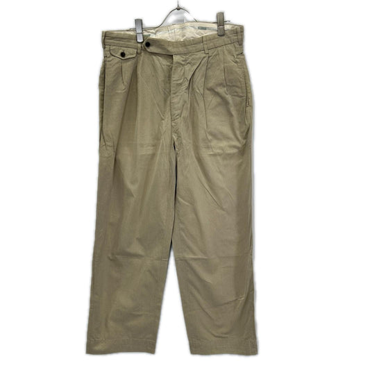 A.PRESSE Melange Gabardine Trousers Cotton Ecru Size 2