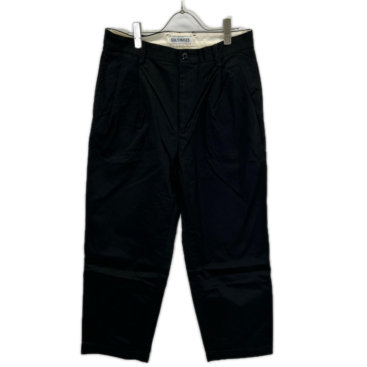WACKO MARIA Cotton Zip Fly Wide Tapered Pants Black Size L