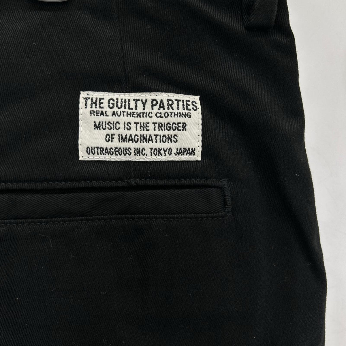 WACKO MARIA Cotton Zip Fly Wide Tapered Pants Black Size L