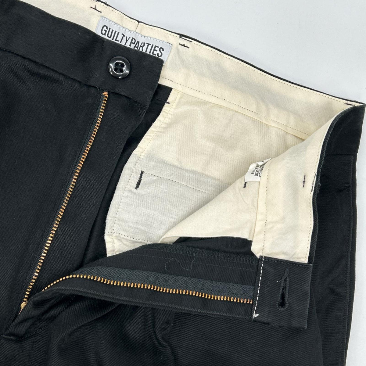 WACKO MARIA Cotton Zip Fly Wide Tapered Pants Black Size L