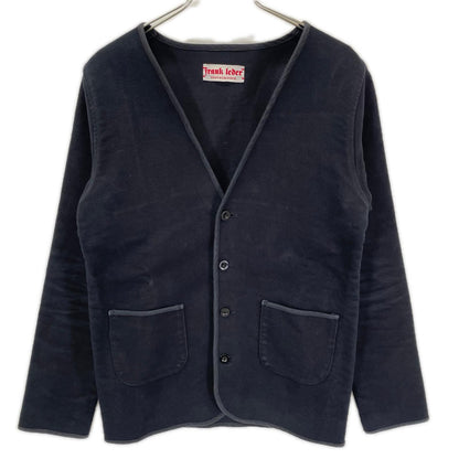 FRANK LEDER German Leather Moleskin Cardigan Black Size S