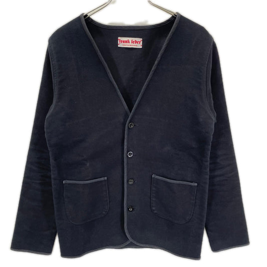 FRANK LEDER German Leather Moleskin Cardigan Black Size S
