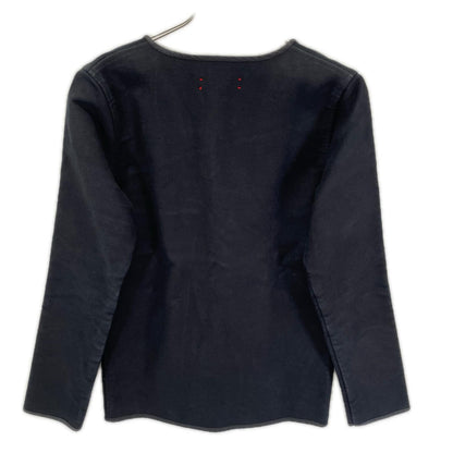 FRANK LEDER German Leather Moleskin Cardigan Black Size S