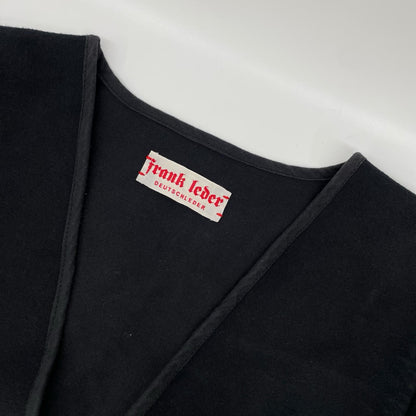 FRANK LEDER German Leather Moleskin Cardigan Black Size S