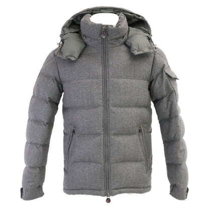 MONCLER MONTGENEVRE Wool Hooded Down Jacket Gray Size 0