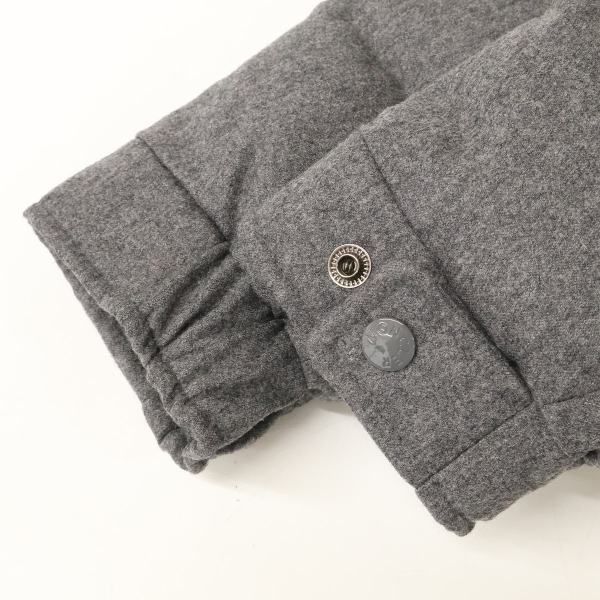 MONCLER MONTGENEVRE Wool Hooded Down Jacket Gray Size 0